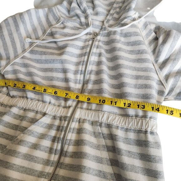 Intimately Free People Jacket‎ Gray Stripe Hooded Tie Waist Lounge Ivory small - Picture 4 of 14